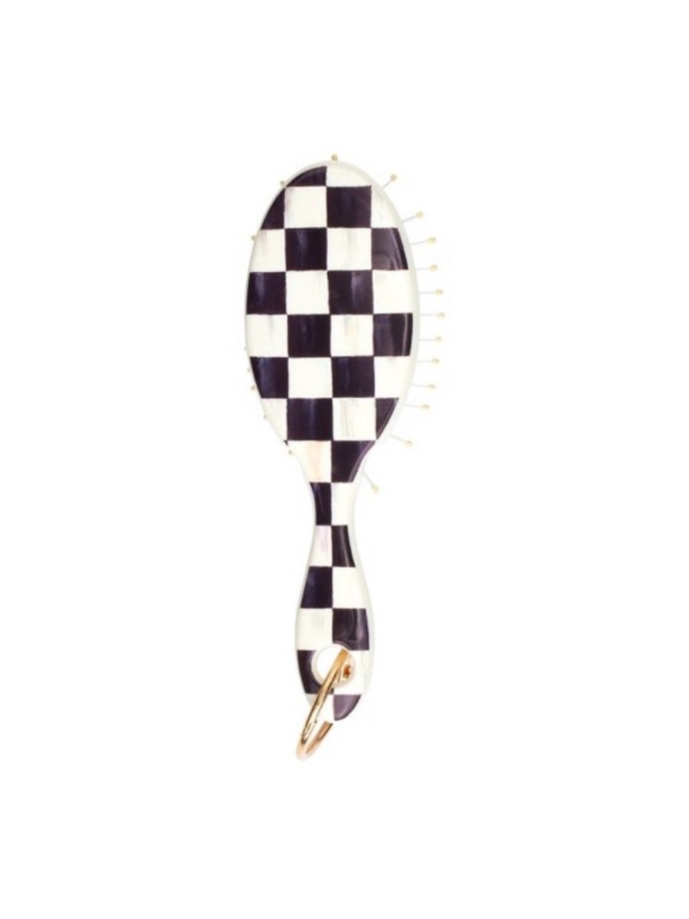 New Mackenzie Childs x Wet Brush Keychain detangler black white courtly check
